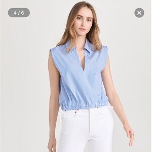 Rag & Bone Fiona Cotton Poplin Sleeveless Top